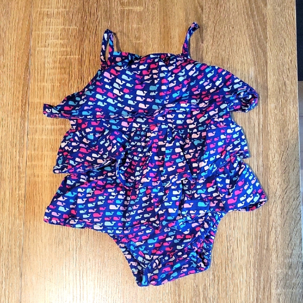 Vineyard Vines For Target Tiered Whale Print Romper 3-6 Months